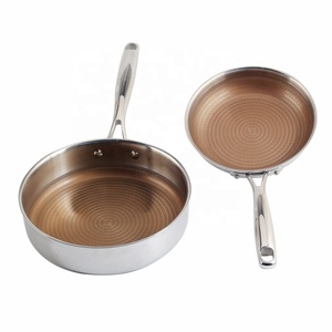 <b>Copper</b> 3 Ply Stainless Steel Honeycomb Non Stick <b>Frying</b> <b>Pan</b> Professional Cookware for Induction, Gas and Electric - Product Image 6