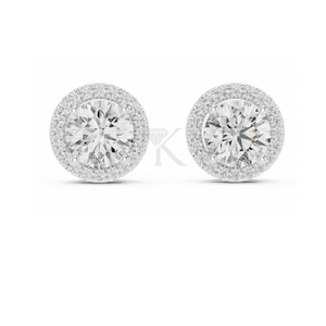 Diamantes cultivados en laboratorio de corte redondo romboide contemporáneo de 0.50-5.00 ct con cierres de rosca seguros en oro macizo, regalo de aniversario - Product Image 3