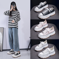 Chaussures en toile à semelle épaisse, nouvelle collection été 2026, version coréenne à plateforme, chaussures décontractées polyvalentes pour étudiants, style éponge.