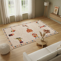 Tapis de salon de style nordique sur le thème du cirque, tapis de jeu vintage pour enfants, tapis de sol doux antidérapant pour la décoration de la maison