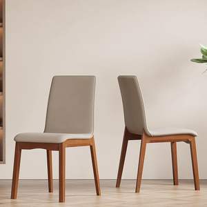 Sillas y Mesa de Comedor Modernas Nórdicas de Madera Maciza Negra y Cuero para Restaurantes, Hoteles, Oficinas en Casa ZN <span class=keywords><strong>418</strong></span> - Product Image 1