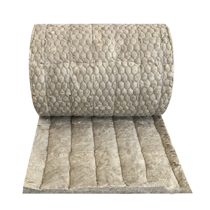 Rock Wool Construction Building <strong>Materials</strong> 100mm <strong>Fireproof</strong> Rock Wool Blanket Wired Netting Lana Di Roccia Felt Covered Wire Mesh - Product Image 1