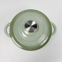 Cocotte en fonte émaillée classique avec couvercle, antiadhésive, pour four, induction et gaz