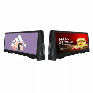 Papan tanda p2.5 mm layar Display LED iklan bergerak IP65 kecerahan tinggi untuk atap mobil penggunaan Video atap taksi atas