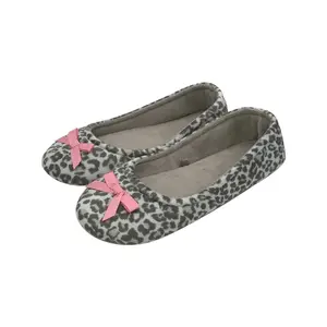 Pretty ladies ballerina snow leopard cozy slippers for womenbulk ballet shoes