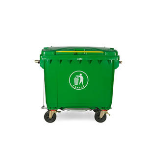 HDPE 400 litros verde lixo carrinho e resíduos transporte 400 L plástico resíduos sólidos carrinho - Product Image 3