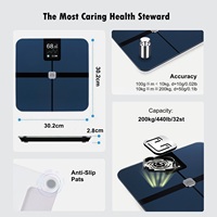 Báscula Inteligente Bluetooth para Grasa Corporal, 180 kg, Pantalla TFT, Vidrio ITO, Báscula Digital, Composición Corporal, IMC, Monitor de Salud, Seguimiento Rápido