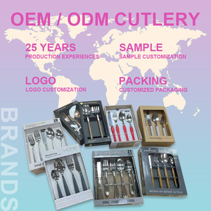 Hot bán 16-mảnh Hàn Quốc thép không gỉ thiết lập dao kéo xách tay Đảng dao kéo <span class=keywords><strong>PP</strong></span> nhựa xử lý thân thiện với môi bền vững ngã ba - Product Image 6