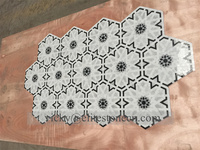 Petites mosaïques en marbre, motif floral en puzzle, pour la décoration de la maison et des hôtels