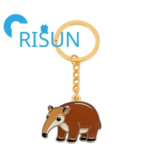 Porte-clés en émail personnalisé en métal, mignon, en forme de gaufre géante, Llavero Echidna, bijoux pour animaux, porte-clés - Product Image 4