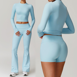 Wholesale Custom High Quality Nylon XL Flare Leggings Fitness Apparel <strong>Gym</strong> Scrunch Adults Running Nude Feeling <strong>Cheap</strong> Yoga <strong>Sets</strong> - Product Image 1