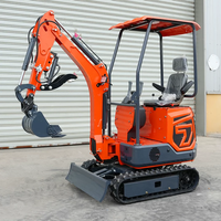 Mini-excavatrice diesel Euro 5 de 1,2 tonne, hydraulique, sur chenilles, pour espaces restreints, jardin et verger, stock européen local