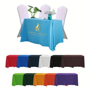 Custom Size Solid Color Polyester Durable Heat Transfer Silk Print Wedding Hotel Dining <b>Tablecloth</b> - Product Image 1
