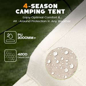 Large Luxury Waterproof Durable Airtight Double Layer <b>Inflatable</b> Tent Oxford Cloth 6.3 for Family Outdoor Travel & Camping - Product Image 4