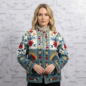 Chaqueta larga Tie Dye Suzani TNT para mujer, estilo bohemio, gitano, Crewel, ideal para primavera, festivales, regalo especial. - Product Image 1