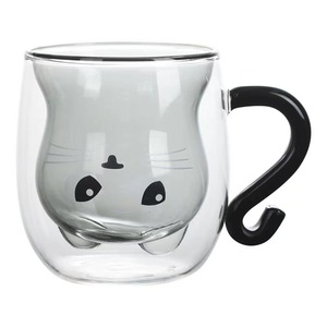 250ml Quà Tặng tùy chỉnh ý tưởng cốc cà phê thủy tinh dễ thương cốc cà phê thủy tinh phim hoạt hình mèo hình dạng cốc cà phê thủy tinh cho bữa ăn sáng Sữa nước trái cây trà - Product Image 6