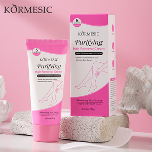 Crema depilatoria purificante KORMESIC con certificación Bpom, 60g, natural, orgánica, cuidado suave de la piel, depilación rápida para piernas, suave. - Product Image 1