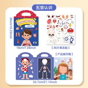 Libro di Attività con Adesivi per Bambini con Diverse Scene: Animali, Oceano e Dinosauri, Adesivi Impermeabili Riutilizzabili Fai-da-Te - Product Image 6
