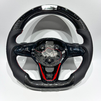 Volante de Alto Rendimiento Personalizado de Fábrica en Fibra de Carbono Negra con Detalles Rojos LED, Compatible con Volkswagen MK8 MK7 MK6 Golf R
