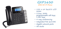Teléfono IP Gigabit de Nivel Básico con Soporte POE GSM, Audio HD, 3 Líneas SIP, Grandstream GXP1630