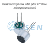 Microphone électret capacitif AI-KSEN 52DB avec tête de micro 6 * 5 mm, 7 * 9, 6 * 2,2, sans broche