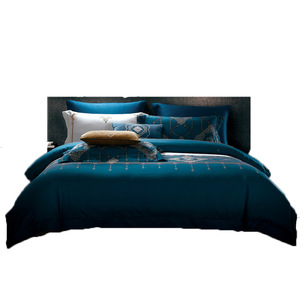 400Thread Count Percale 100% Cotton Sateen Plain Dyed Fabric and Sheet <strong>Sets</strong> for Hotel <strong>Bedding</strong> Linen - Product Image 4