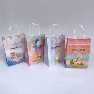 Celebration Gift Bags Kraft Paper Birthday Cake Print Reusable Bulk Wholesale <b>Balloon</b> <b>Decor</b> Stock Available Factory Direct - Product Image 3