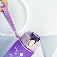 32oz Silikon Pipetli ve Zaman Göstergeli Taşınabilir Yeniden Kullanılabilir Su Şişesi, Açık Hava Seyahatleri için Taşıma Askılı