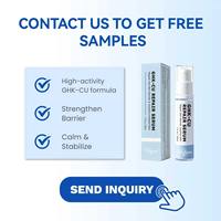 Sérum réparateur GHK-CU personnalisé avec logo OEM, peptide de cuivre, niacinamide, centella asiatica, sérum apaisant pour les peaux sujettes aux rougeurs