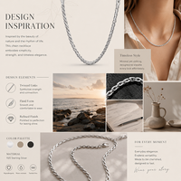 Collier en argent sterling 925 italien de haute qualité avec pierre naturelle, chaîne tressée multi-brins, bijoux pour femmes et hommes, cadeau pour le bureau/la carrière