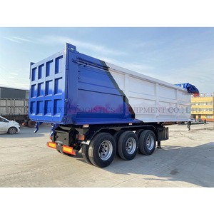 Semi-<span class=keywords><strong>remorque</strong></span> benne basculante tri-<span class=keywords><strong>essieux</strong></span> en acier robuste avec benne arrière pour le secteur minier, capacité de charge >30000kg - Product Image 5