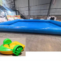 Piscine gonflable commerciale en PVC, ensemble de bateaux à rames gonflables avec certification CE, utilisation intérieure/extérieure pour location événementielle