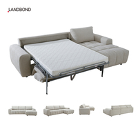 Sofá Cama Convertible en Forma de L de Tela Moderna para Villa de Lujo con Colchón Plegable y Almacenamiento para Apartamento
