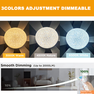 Оптовая Продажа с фабрики, светодиодный вентилятор с дистанционным управлением, 6 лезвий, красочные хрустальные лампочки, современный низкопрофильный потолочный вентилятор с подсветкой - Product Image 2