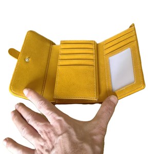 Luxury Yellow Small Women's Genuine Leather <strong>Trifold</strong> <strong>Wallet</strong> RFID Money Coin Purses for Women <strong>Wallets</strong> Woman Foldover Clutches Bag - Product Image 3