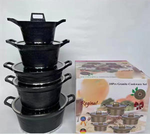 Juego de Utensilios de Cocina de Granito de Alta Calidad de 10 Piezas, Sartén Antiadherente, Juego de <span class=keywords><strong>Ollas</strong></span> de Cocina de Aluminio, Utensilios de Cocina al por Mayor - Product Image 2