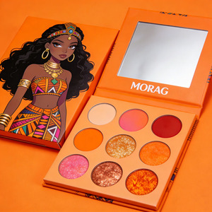 Paleta de Sombras de Ojos de 9 Colores en Tonos Cálidos Naranja Pigmentado, Marca Privada, Logotipo Personalizado - Product Image 3