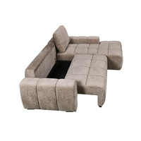 Canapé-lit Chesterfield en velours de luxe moderne de style européen en forme de L avec rangement pour salon, deux places, mobilier scolaire