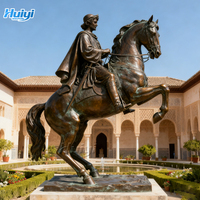 Sculpture de Chevalier Équestre en Bronze Coulé sur Mesure Huiyi, Statue de Guerrier Chevalier à Grandeur Nature Style Antique pour Portail de Plaza