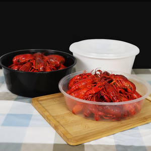 Borui Disposable Round Bowls With Lids Large Capacity For Crayfish Takeout Party Use PP Material <b>Microwave</b> Safe - Product Image 1