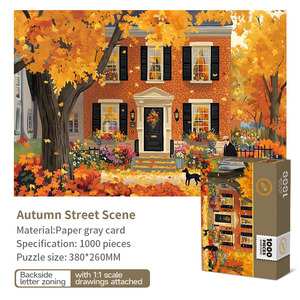 Puzzle personnalisé de 1000 pièces en bois, papier, plastique, découpé avec précision, zones de lettres au dos avec finition brillante, non toxique, en carton épais et sûr - Product Image 1