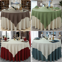 Nappe en lin de coton de couleur unie 120 nappe ronde pour soirée de restaurant