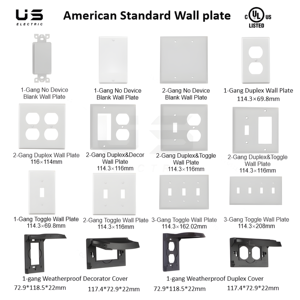 <span class=keywords><strong>1</strong></span> <span class=keywords><strong>Gang</strong></span> Midway Duplex Tampa Do Receptáculo Placa De Parede De Saída De Plástico Branco Placa De Interruptor De Emergência Tampa Do Balancim Dispositivo De Fiação - Product Image 2