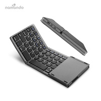 Keyboard nirkabel dapat dilipat, kibor BT bantalan sentuh Ultra ramping murah pabrik untuk Tablet Laptop