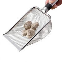 Pelle à litière pour chat en acier inoxydable avec manche en bois, outil spécial pour le nettoyage du sable à bentonite