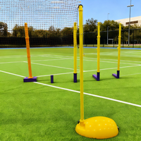 Poteau de filet de badminton portable extérieur avec équipement d'entraînement à roues pour utilisation sur le terrain