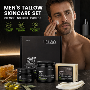 ชุดผลิตภัณฑ์ดูแลผิวสำหรับผู้ชาย OEM Natural <span class=keywords><strong>Men</strong></span> Skin <span class=keywords><strong>Care</strong></span> Set ฮาลาล บาล์มน้ำผึ้งจากไขมันวัวที่เลี้ยงด้วยหญ้า สำหรับผู้ชายและผู้หญิง ชุดของขวัญสำหรับเทศกาล ชุดผลิตภัณฑ์ดูแลผิวจากไขมันวัว - Product Image 1