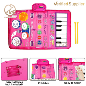 <span class=keywords><strong>Tapis</strong></span> <span class=keywords><strong>musical</strong></span> 3-en-1 pour les tout-petits, jeu éducatif de piano et de batterie avec 2 bâtons, couverture de jeu tactile pour bébés - Product Image 3