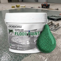 Pintura Epóxica Autonivelante para Pisos con Arena de Color (Verde Brillante, 1 Galón Cubre 40-50 Pies Cuadrados), Resistente al Agua