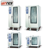 Oven Kombinasi Konveksi dan Steamer Komersial 4 Tray, Pemanas Cepat, Stainless Steel 6kw, Sistem Pembersihan Otomatis Terintegrasi